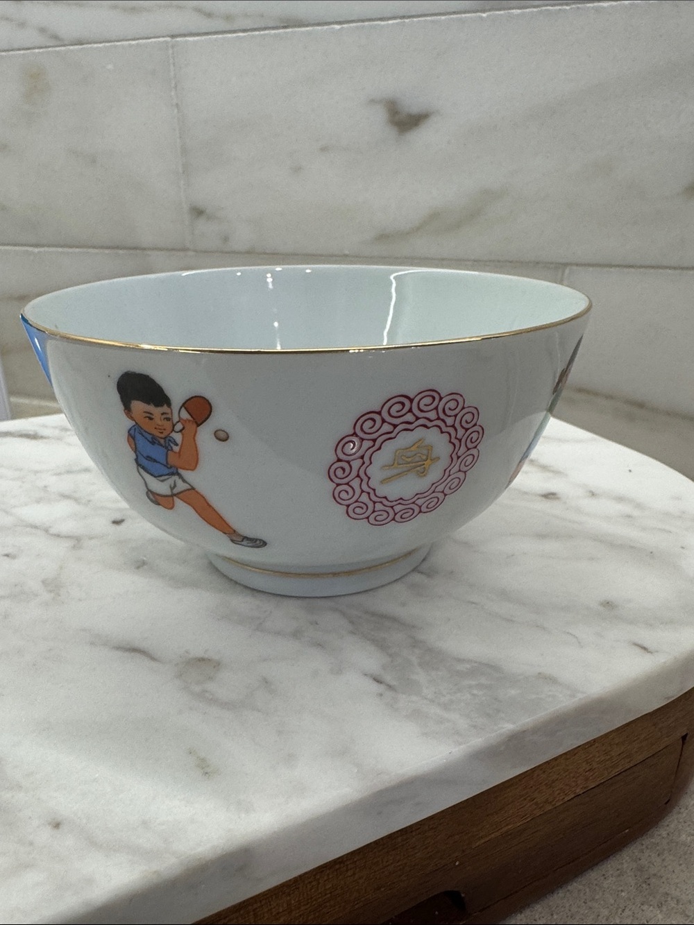 Porcelain Bowl • Kids Playing Ping Pong